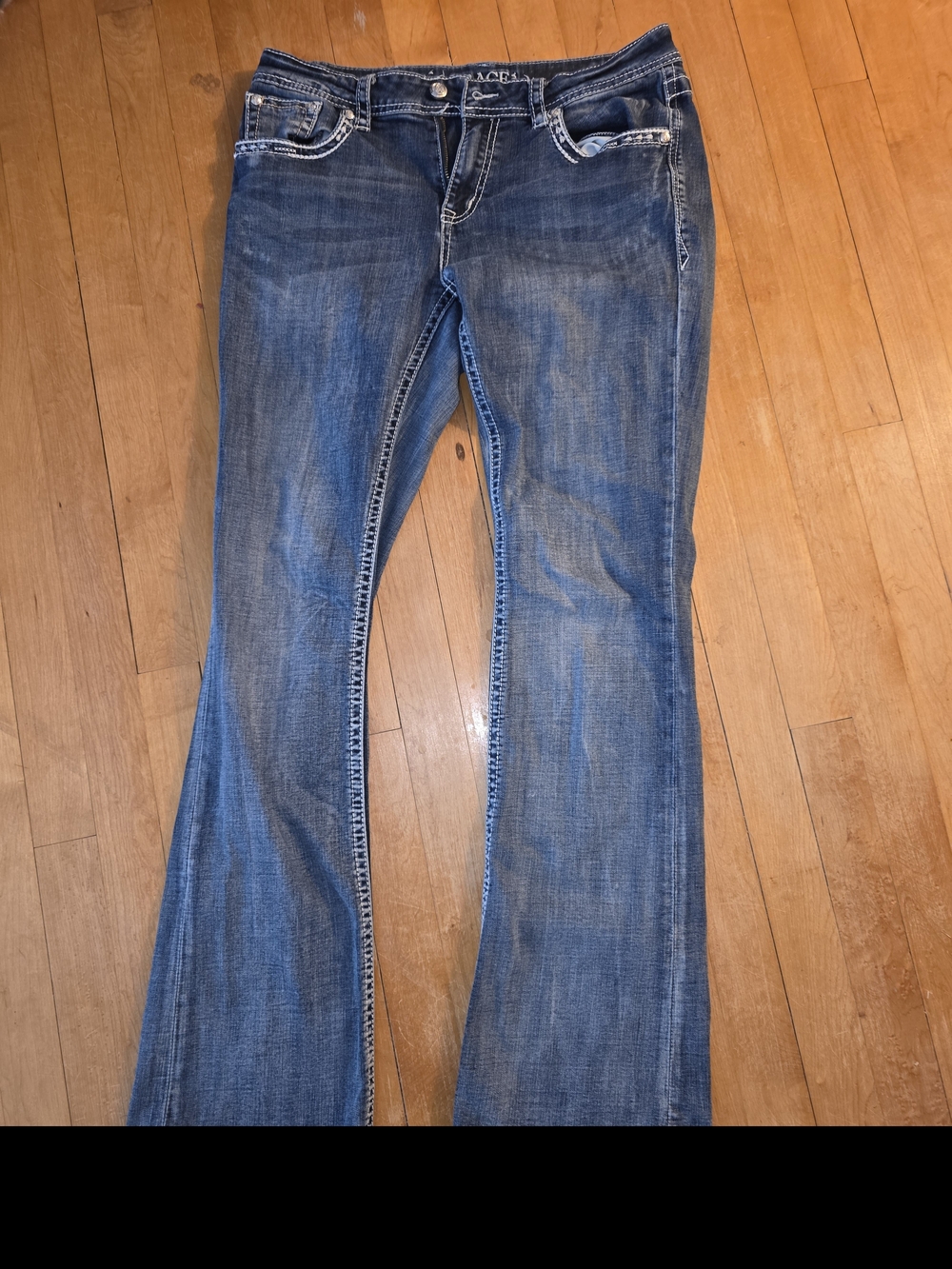 Grace In L.A. Dark Blue Bootcut Jeans - Picture 2 of 5